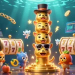 Spin the reels on TG88 with vibrant slot game elements and glowing cryptocurrency coins.