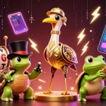 Experience thrilling gameplay at uu88 with vibrant slot reels and crypto coins illuminating the scene.