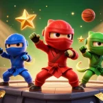Experience thrilling gameplay with gg88 in this vibrant 3D casino illustration featuring dynamic ninja chameleons.