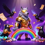 LLWIN captivates players with a vibrant 3D illustration of Norse mythology characters amidst dynamic lottery elements.