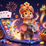 Experience the excitement of ML88 casino games with a vibrant 3D illustration featuring a majestic elephant and treasure.