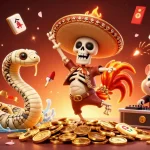 SUNWIN engages players with vibrant casino action featuring a dancing mariachi rooster and golden treasures.