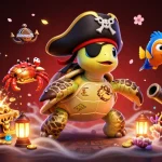 Engage with exciting game đánh bài đổi thưởng as a pirate turtle leads a treasure hunt through vibrant underwater realms.