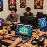 Players enjoying exciting online games at https://b52a.jp.net/ in a vibrant gaming community atmosphere.