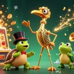 Engage with Oxbet's thrilling casino atmosphere featuring vibrant characters and dynamic gaming elements.