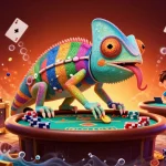 DABET offers immersive casino experiences with vibrant chameleon characters and dynamic gaming elements.