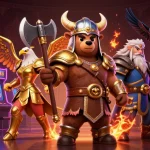 Engage with the max 88 slots experience featuring a Viking bear, Valkyrie eagle, and gaming elements.