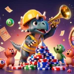 Play the exciting games at nhà cái lu88 with a vibrant 3D cartoon illustration showcasing dynamic characters and casino elements.