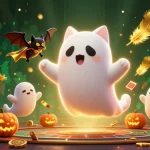 Experience thrilling play at fabet88 with a ghost cat and bat companion in a haunted casino