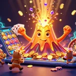 Experience the excitement of mm88way with vibrant treasures erupting from a golden volcano in a thrilling 3D casino scene.