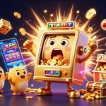 Tv88 reveals excitement with a golden slot machine hitting a jackpot, amidst dynamic casino symbolism.