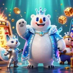 Experience the excitement of nổ hũ with vibrant 3D characters, jackpot symbols, and lush casino elements.