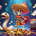 Win big with PG88! Enjoy a festive, vibrant casino atmosphere featuring a mariachi rooster, mummy snake, and DJ hamster.