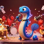 A vibrant underwater casino scene featuring 789f with a DJ eel, lobster drummer, and seahorse guitarist.