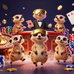Experience thrilling gameplay with 8kbeta's dynamic casino scene featuring playful meerkats and vibrant game elements.