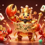 Catch thrilling adventures at go99 with golden crab emperor and treasure in a dynamic casino scene.
