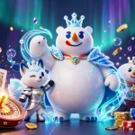 Win big at F8BET with immersive games featuring a polar bear and snow fox in a dazzling casino scene.