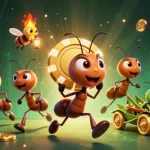 Experience thrilling gaming at Dabet with vibrant illustrations of teamwork and crypto elements.