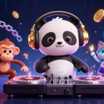 Join the fun world of slot16 with a DJ panda and dancing characters in a vibrant casino scene.