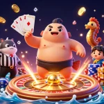 Players engage with the vibrant underwater scene featuring OPEN88's casino games and characters