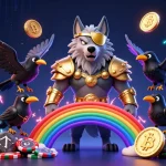 Experience the excitement at RR88 with vibrant casino elements and Norse mythology-inspired characters.