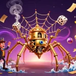Beleef spannende momenten bij RealSpin met een gouden spin en zijn gegrepen dobbelstenen in een dynamische casinowereld.