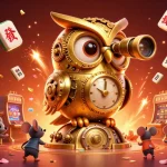 Play at 9bet's vibrant casino with 3D golden owl and animated characters.