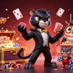 Engage with 8xbet's vibrant casino scene featuring playful characters and exciting game elements.