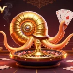 Experience the thrill of sports betting with mitomtv's dynamic casino scene featuring a giant roulette nautilus and glowing ammonites.