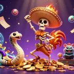 Experience the excitement of FABET with vibrant lottery scenes featuring lively characters and jackpot elements.