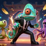 Engage with dynamic RED88 casino gaming featuring colorful characters and exciting betting elements.