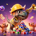 Engage with good88 gaming through a vibrant 3D scene featuring dynamic characters celebrating wins.